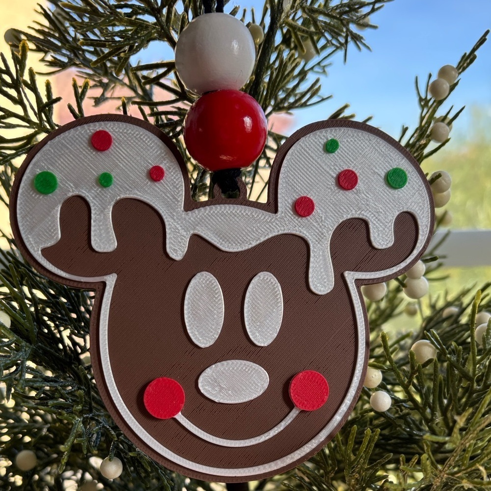 Gingerbread Mickey Ornament – 3D Printed Christmas Decor